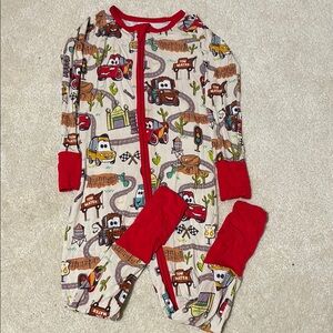 Little Sleepies Disney Cars Pajama Onesie - Red and White